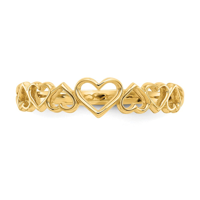 High-Quality 14K Gold Heart-Shaped Ring - Stylish & Affordable Luxury Jewelry-4