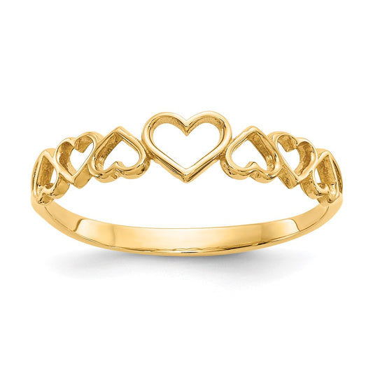 High-Quality 14K Gold Heart-Shaped Ring - Stylish & Affordable Luxury Jewelry