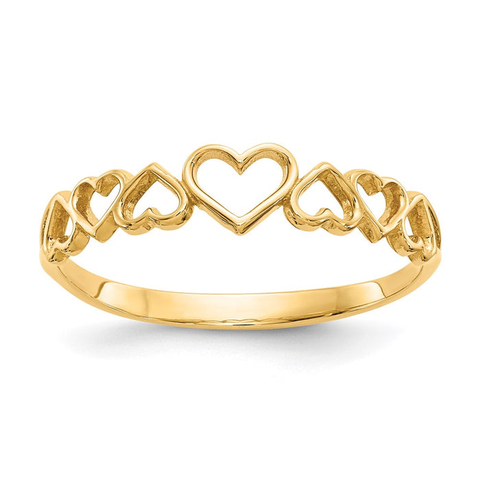 High-Quality 14K Gold Heart-Shaped Ring - Stylish & Affordable Luxury Jewelry-1