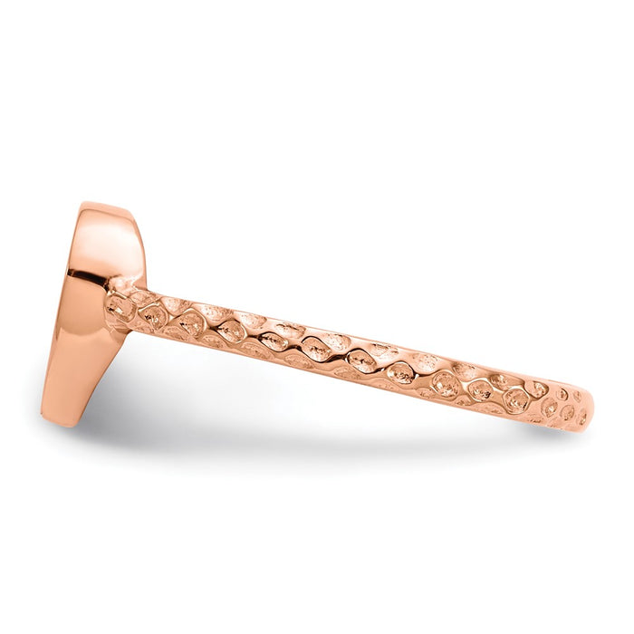 Buy Stylish Polished Textured Heart Ring in 14K Rose Gold - Luxury Design-3