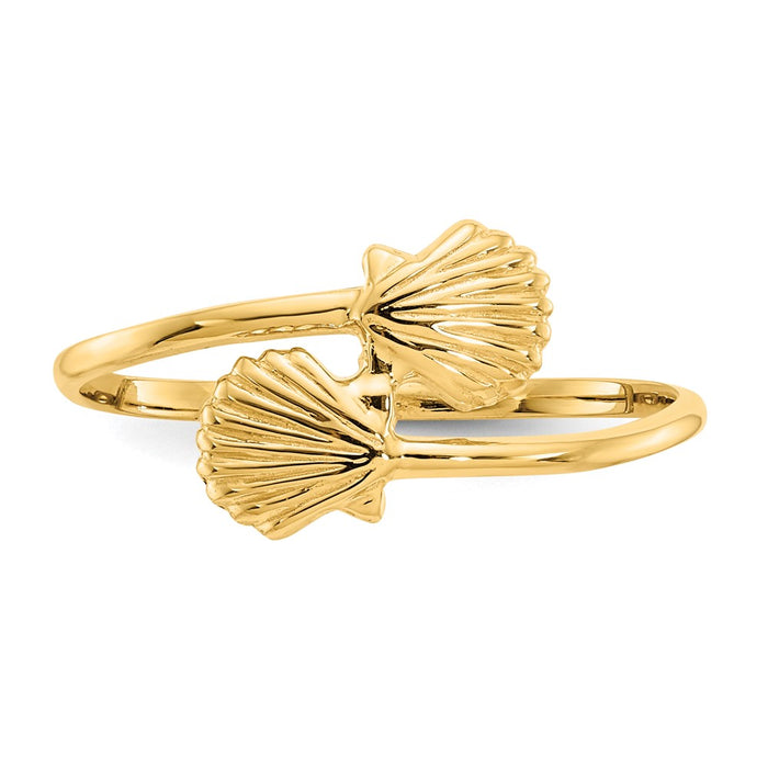 Shop Stylish 14K Gold Polished Shell Ring - Luxury Design, Affordable Price-4