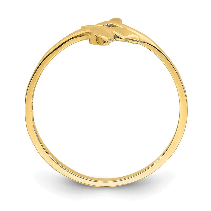 Buy Stylish 14K Gold Polished Double Whale Tail Band Ring - 0.85mm Design-2