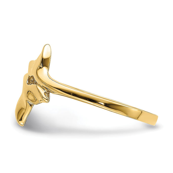 Buy Stylish 14K Gold Polished Double Whale Tail Band Ring - 0.85mm Design-3