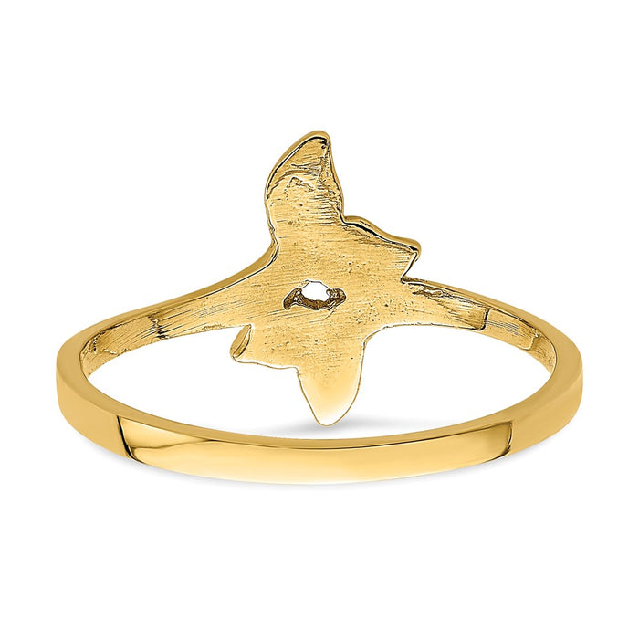 Buy Stylish 14K Gold Polished Double Whale Tail Band Ring - 0.85mm Design-5