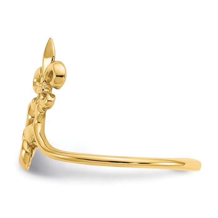 Buy Stylish 14K Gold Polished Fleur De Lis Ring - High-Quality Design, Affordable Price-3