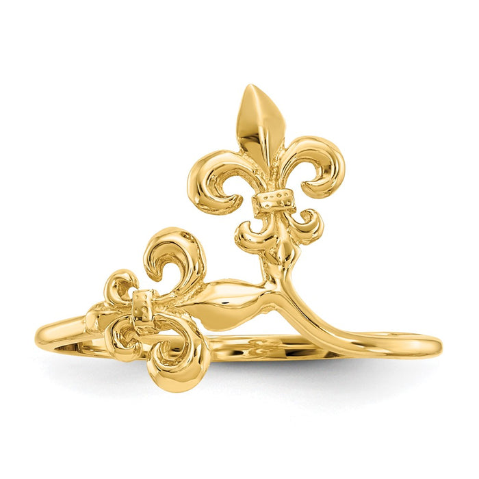Buy Stylish 14K Gold Polished Fleur De Lis Ring - High-Quality Design, Affordable Price-4