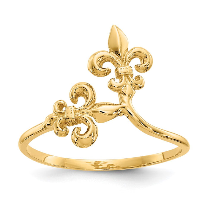 Buy Stylish 14K Gold Polished Fleur De Lis Ring - High-Quality Design, Affordable Price-1