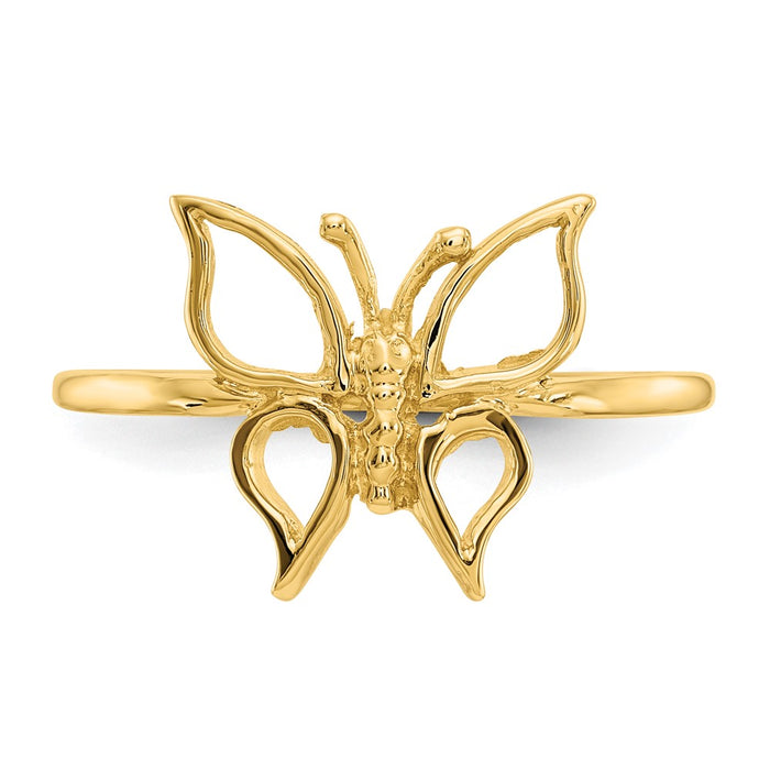 Shop Stylish 14K Gold Polished Butterfly Ring - Affordable Luxury Jewelry-4
