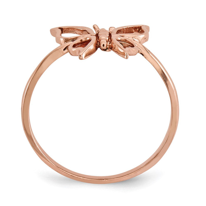 Exclusive Polished Butterfly Ring in 14K Rose Gold - Stylish & Affordable!-2