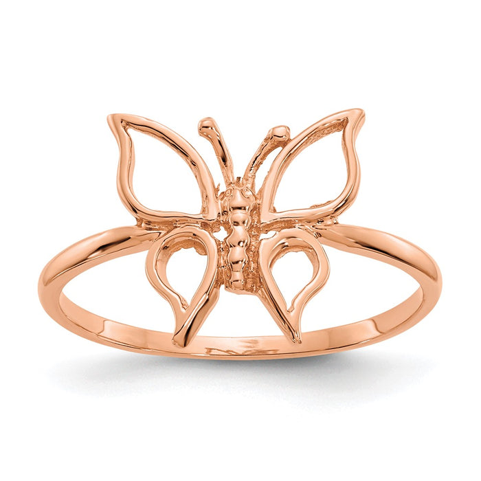 Exclusive Polished Butterfly Ring in 14K Rose Gold - Stylish & Affordable!-1