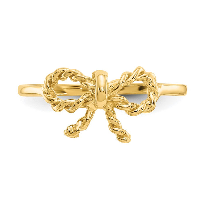 Shop Stylish 14K Gold Polished Bow Ring - Affordable Luxury Accessory!-4