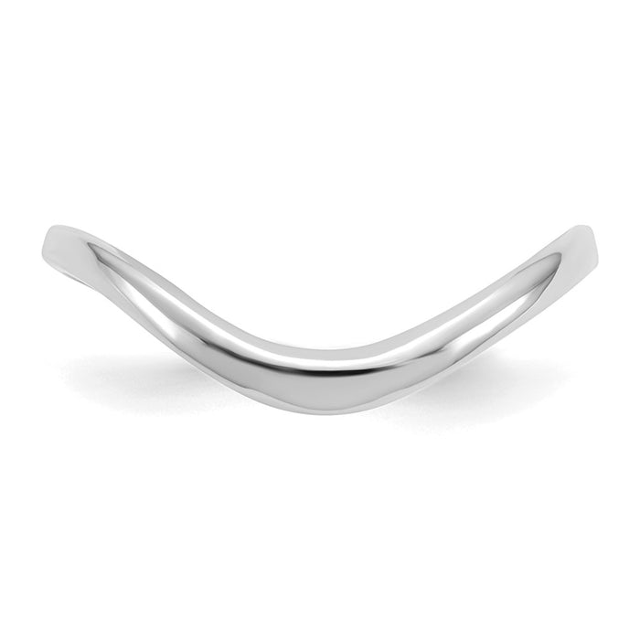 High-Quality 14K White Gold Polished Wave Design Thumb Ring - Stylish Value-3