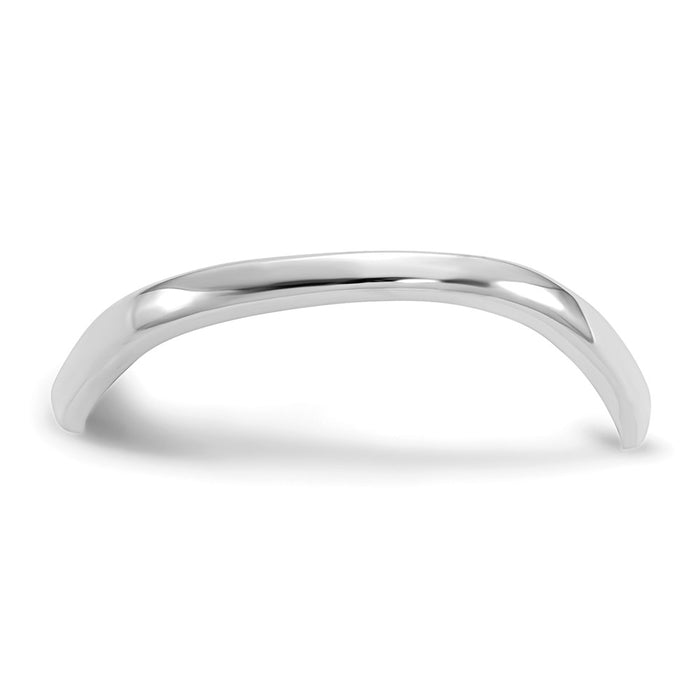 High-Quality 14K White Gold Polished Wave Design Thumb Ring - Stylish Value-4