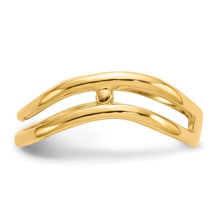 Order Stylish 14K Gold Polished Double Wave Design Thumb Ring - Affordable Luxury-3