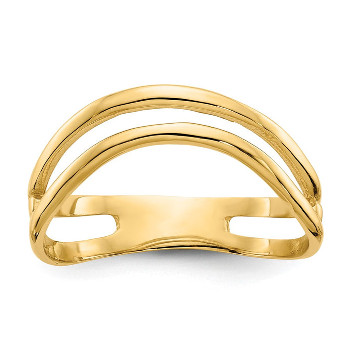 Order Stylish 14K Gold Polished Double Wave Design Thumb Ring - Affordable Luxury-1