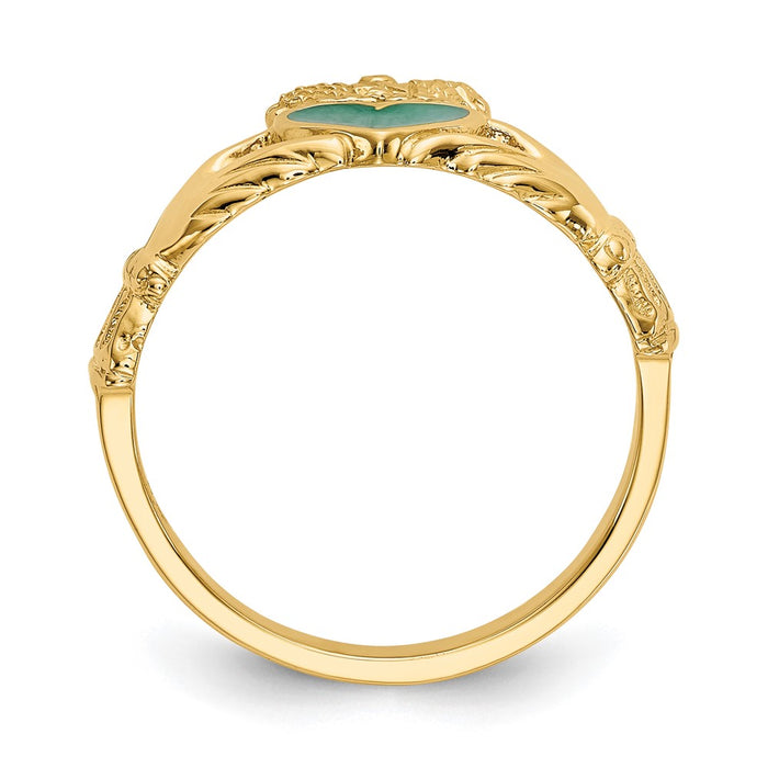 Buy Stylish 14K Gold Enamel Claddagh Ring - Luxury Design, Affordable Price-2