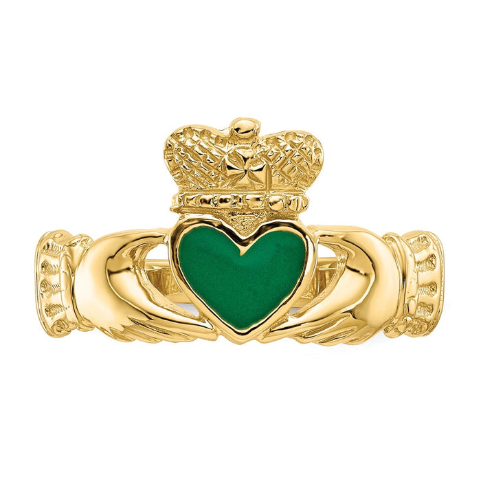 Buy Stylish 14K Gold Enamel Claddagh Ring - Luxury Design, Affordable Price-4