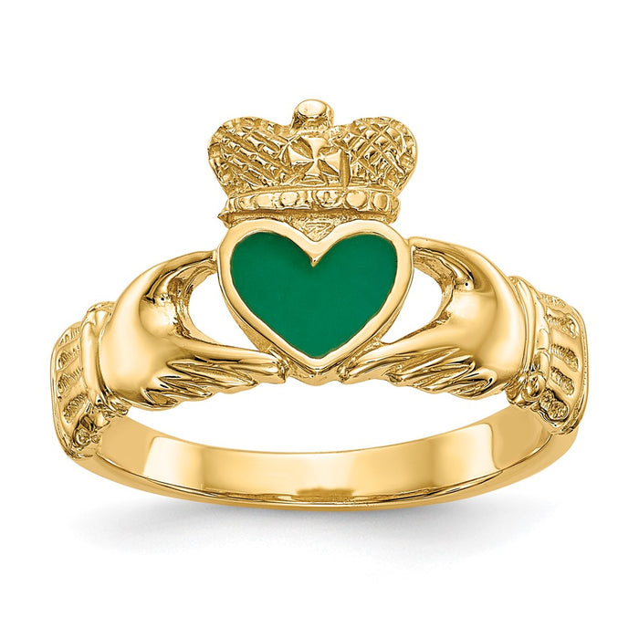 Buy Stylish 14K Gold Enamel Claddagh Ring - Luxury Design, Affordable Price-1