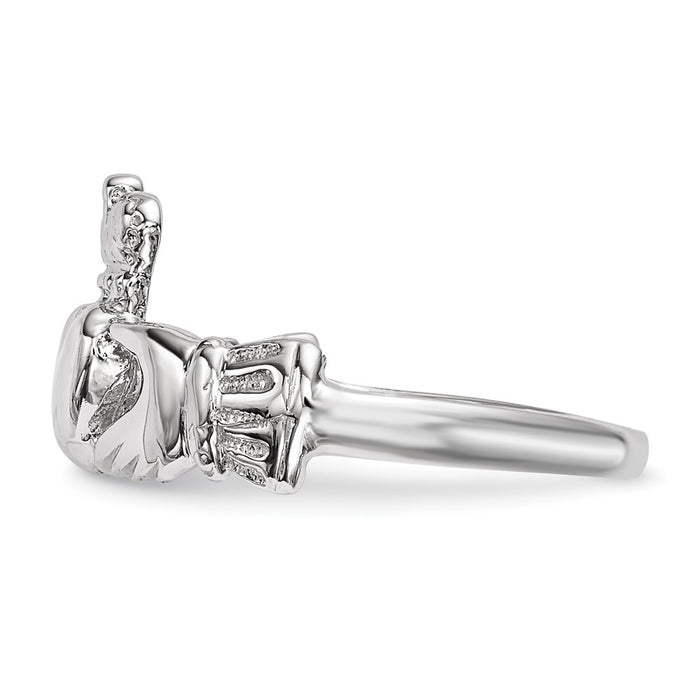Shop Stylish 14K White Gold Claddagh Ring - Polished & Affordable Design-3