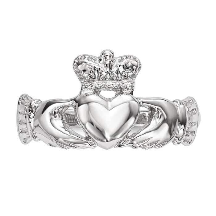 Shop Stylish 14K White Gold Claddagh Ring - Polished & Affordable Design-4