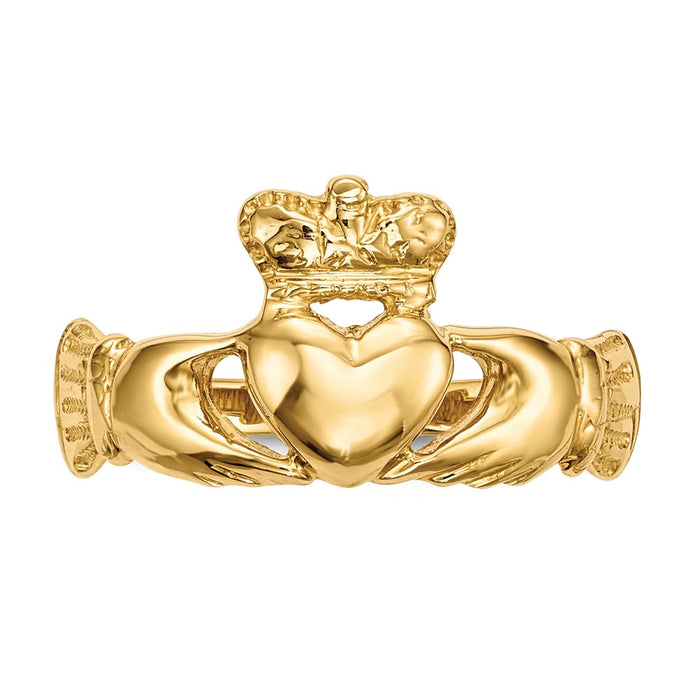 Buy Stylish 14K Gold Polished Claddagh Ring - Affordable Luxury Jewelry-4