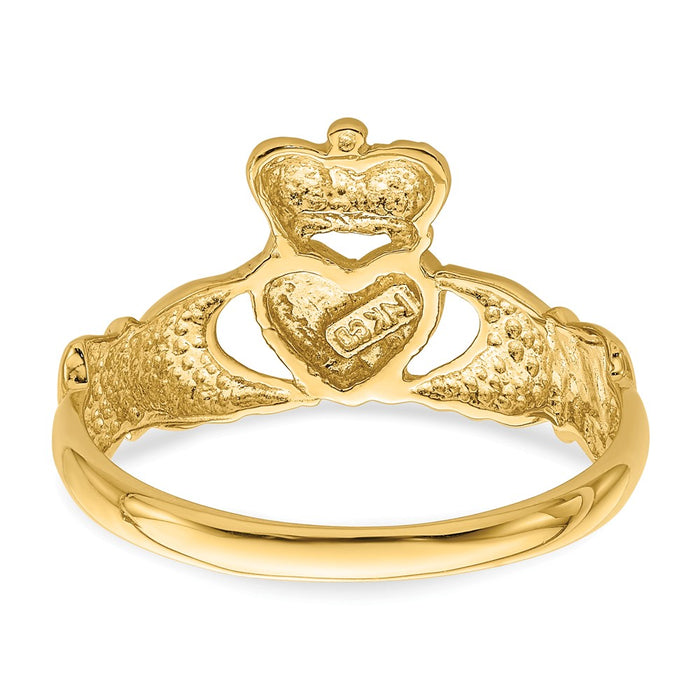 Buy Stylish 14K Gold Polished Claddagh Ring - Affordable Luxury Jewelry-5