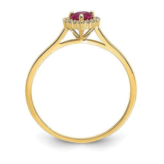 High-Quality 14K Gold Heart-Shaped Ring with Pink CZ - Stylish Gemstone Jewelry