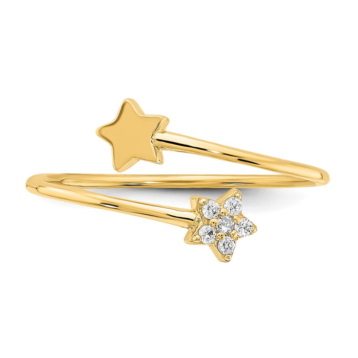 Buy Exclusive 14K Yellow Gold Star Ring with Cubic Zirconia - Stylish Value!-4