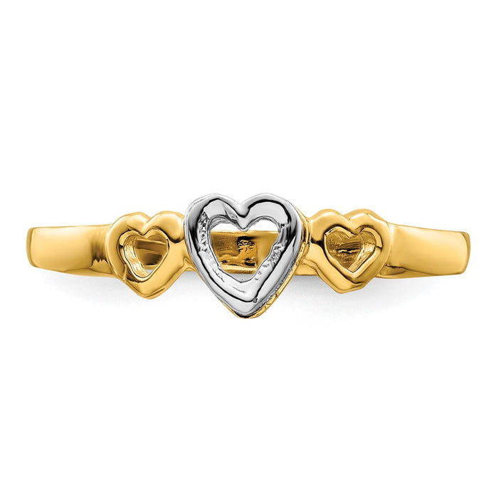 Exclusive 14K Two-Tone Gold Heart-Shaped Ring - Stylish Design & Great Value-4