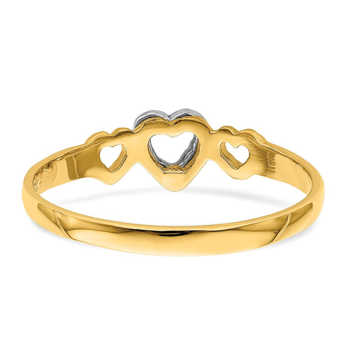Exclusive 14K Two-Tone Gold Heart-Shaped Ring - Stylish Design & Great Value-5