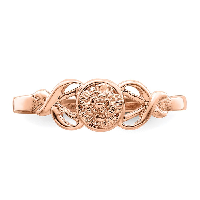 High-Quality 14K Rose Gold Floral Ring - Stylish Design, Affordable Luxury-4