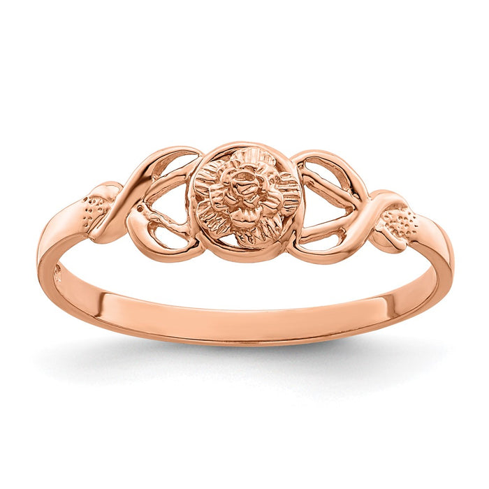High-Quality 14K Rose Gold Floral Ring - Stylish Design, Affordable Luxury-1
