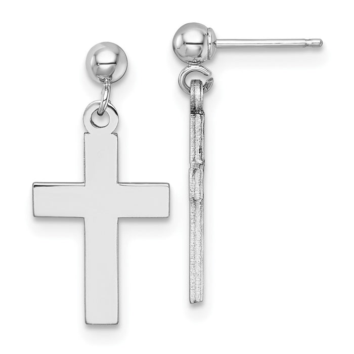 Shop Stylish Polished 14K White Gold Cross Earrings - Luxury at Affordable Prices-1
