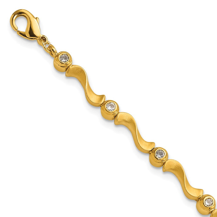 Exclusive Kelly Waters Gold-Plated CZ Bracelet | Stylish S-Link Design, Affordable Price-1