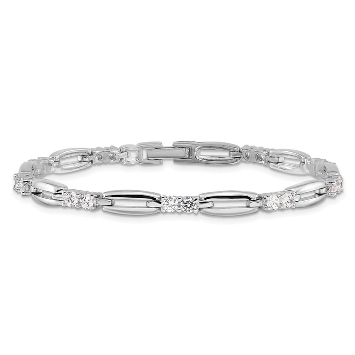 Shop Stylish Kelly Waters Rhodium-Plated CZ Bracelet - 7.25 Inches, Affordable!-3