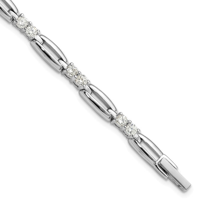 Shop Stylish Kelly Waters Rhodium-Plated CZ Bracelet - 7.25 Inches, Affordable!-1
