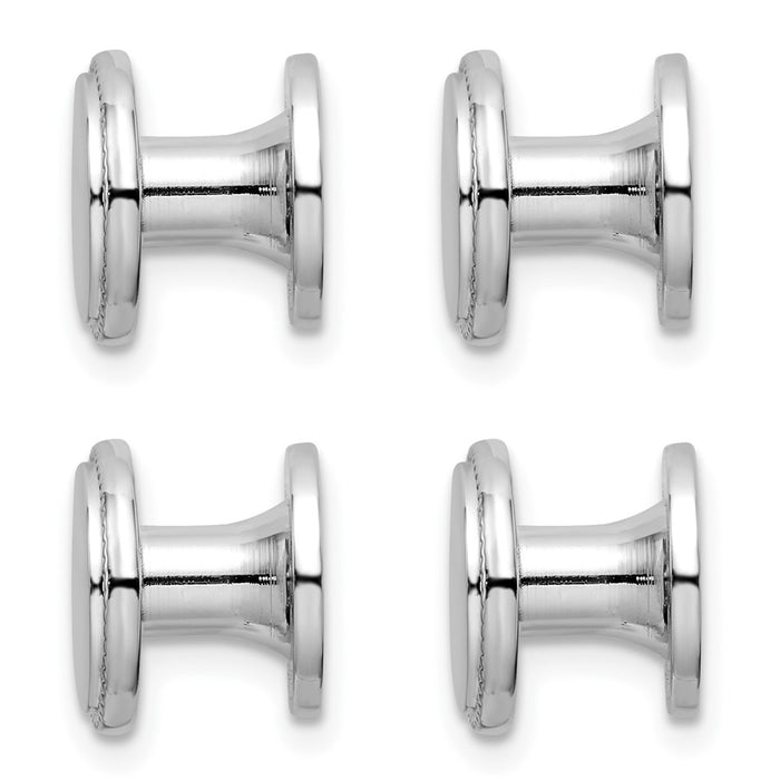 Exclusive Kelly Waters Rhodium-Plated Tuxedo Studs Set - 4 Stylish Pieces-2