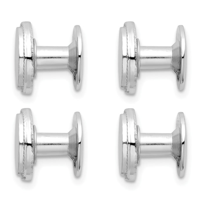 Buy Exclusive Kelly Waters Rhodium-Plated Tuxedo Stud Set - 4 Pieces, Stylish Design-2