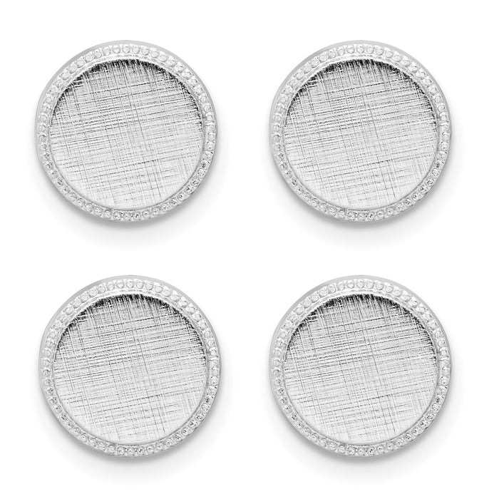 Buy Exclusive Kelly Waters Rhodium-Plated Tuxedo Stud Set - 4 Pieces, Stylish Design-3