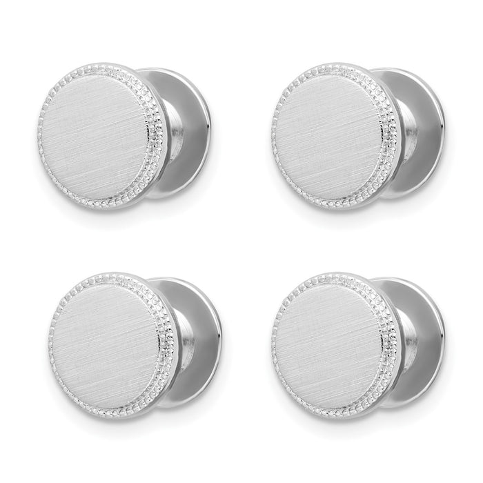 Buy Exclusive Kelly Waters Rhodium-Plated Tuxedo Stud Set - 4 Pieces, Stylish Design-1