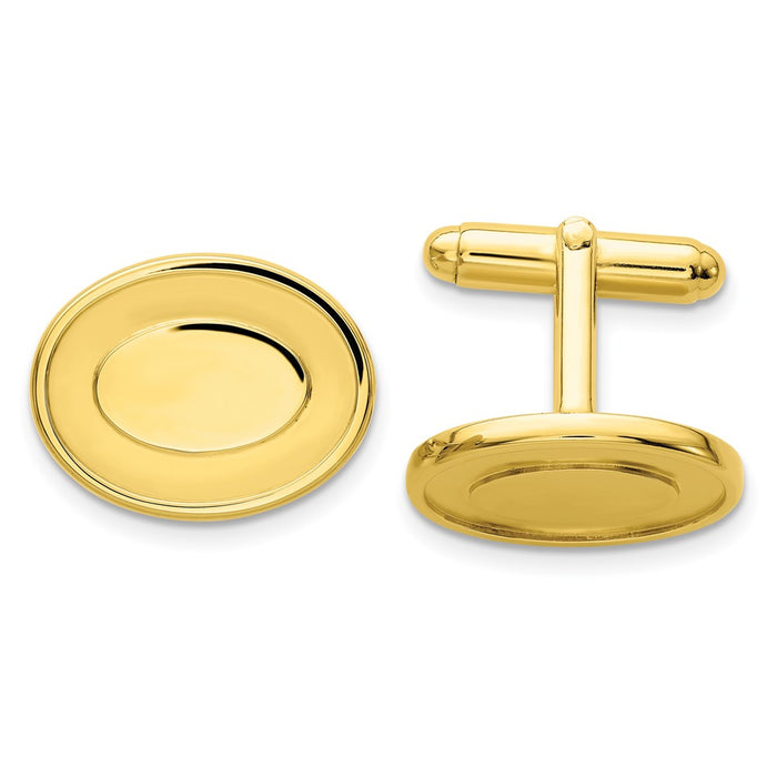 Buy Exclusive Kelly Waters Gold-Plated Oval Cuff Links - Custom Engravable & Stylish-1