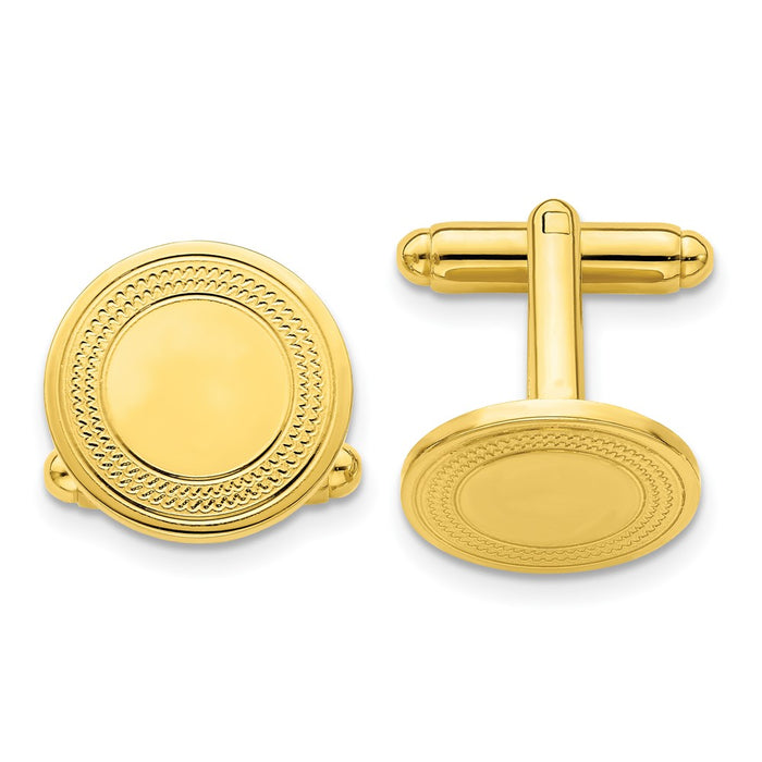 Exclusive Kelly Waters Gold-Plated Round Cuff Links - Stylish Design, Affordable Elegance-1