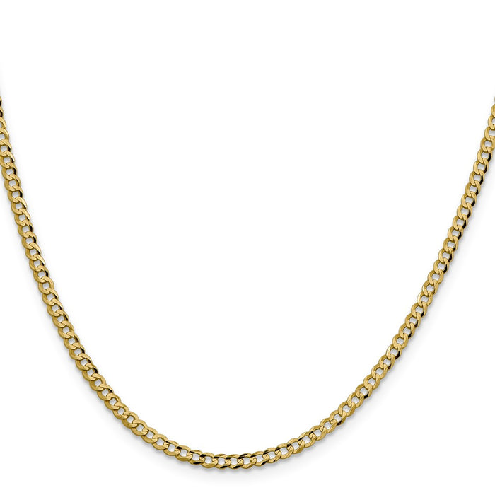 Buy Stylish 14K Gold 26-Inch 3.1mm Flat Cuban Chain - Lightweight Luxury-2