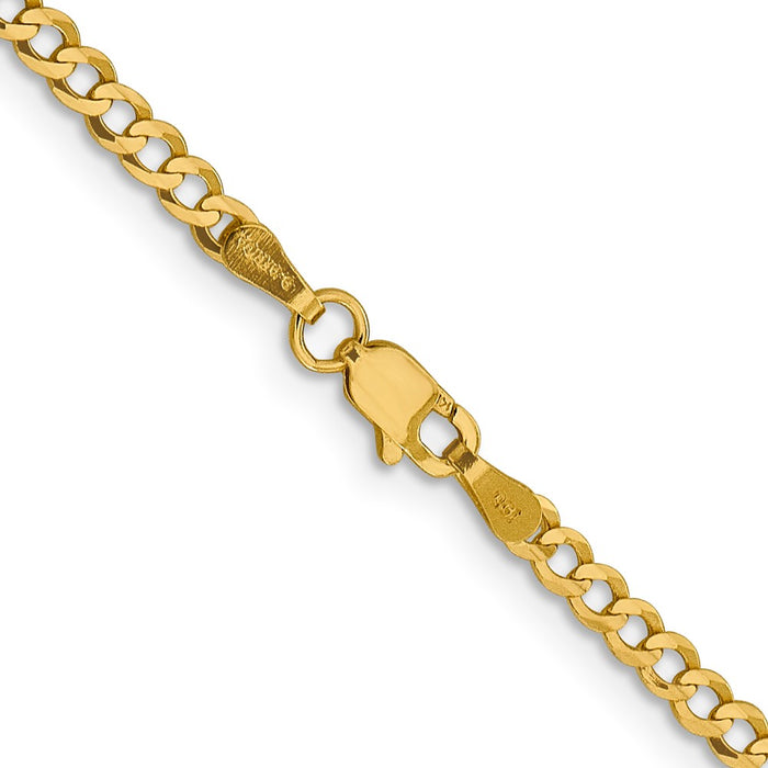 Designer 14K Gold 3.1mm 18-Inch Lightweight Flat Cuban Chain - Stylish Value!-3