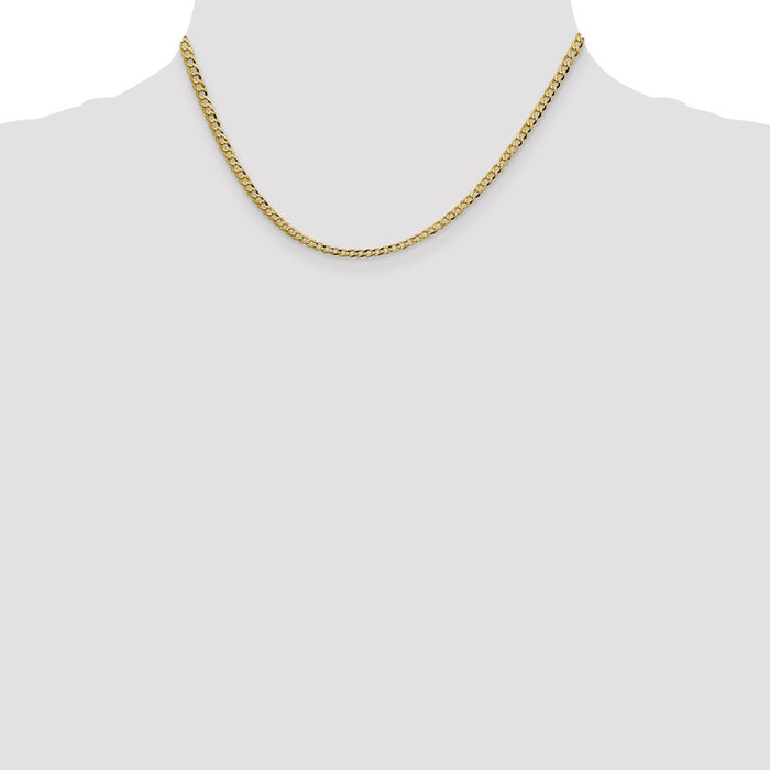 Buy 14K Gold 16-Inch Lightweight Flat Cuban Chain - Stylish & Affordable!-4