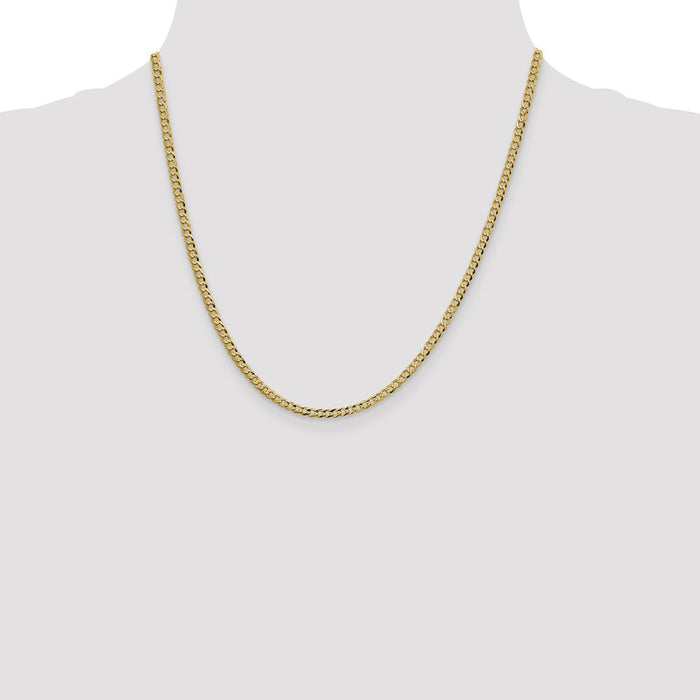 High-quality 14K Gold 20-Inch 3.1mm Lightweight Flat Cuban Chain - Stylish Value-4