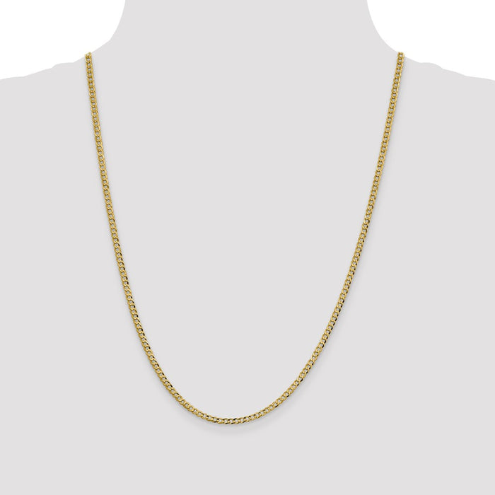 Buy Stylish 14K Gold 24-Inch 3.1mm Flat Cuban Chain - Lightweight Luxury-4
