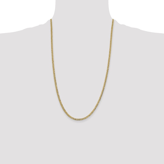 Buy Stylish 14K Gold 26-Inch 3.1mm Flat Cuban Chain - Lightweight Luxury-4