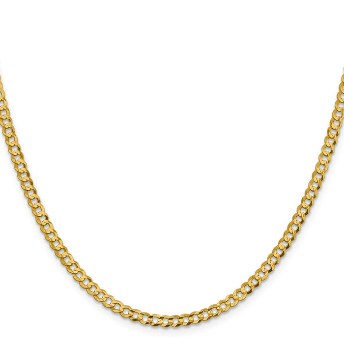 Exclusive 14K Gold 24-Inch Flat Cuban Chain, 3.7mm, Stylish & Lightweight-2