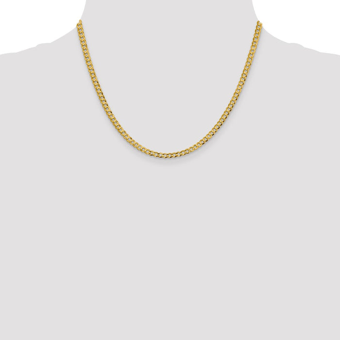 Shop Stylish 14K Gold 18-Inch Flat Cuban Chain - Lightweight 3.7mm Design-4
